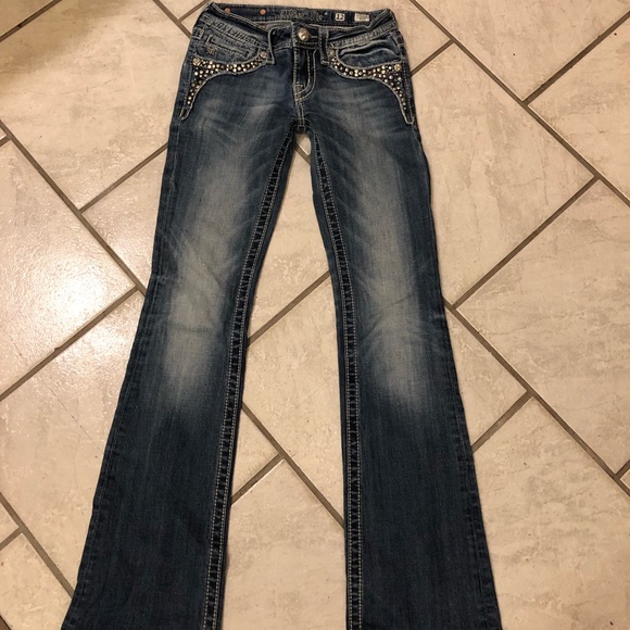 Girls kids size 12 miss me jeans boot bling 23 - Picture 5 of 6